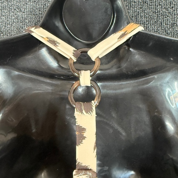 Kona Sol Leopard Print Tortoise Ring Racer Back One Piece Swimsuit Size Medium - Picture 10 of 16